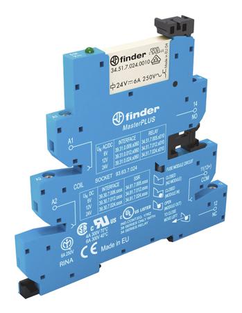 39.31.0.240.0060 Finder 39 Series Interface Relay Module, DIN Rail Mount, 240V ac/dc Coil, SPDT, 1-Pole, 6/10A Load