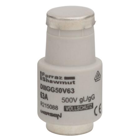 R215088 Mersen 63A DIII Diazed Fuse, E33 Thread Size, gG, 500V