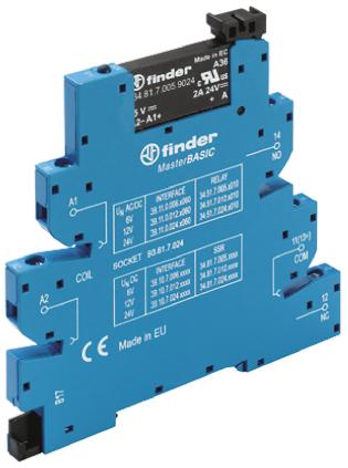 39.10.7.006.9024 Finder Series 39 Series Solid State Interface Relay, 6.6 V Control, 6 A Load, DIN Rail Mount