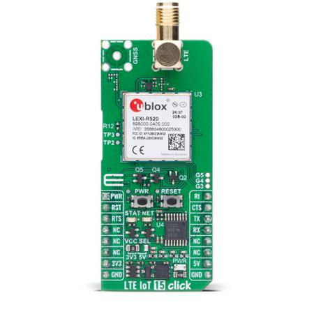 MIKROE-6553 MikroElektronika LTE IoT 15 Click Sensor Add-On Board Add On Board for IoT Industrial