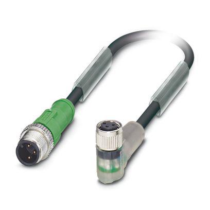 1698068 Phoenix Contact Straight Male 3 way M12 to Right Angle Female 3 way M8 Sensor Actuator Cable, 2m