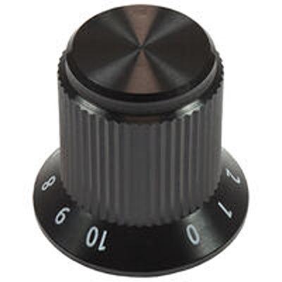 ACCKMS1316NGJ14 Vishay 10 → 35mm Black Potentiometer Knob for 1/4in Shaft Screw Fix,