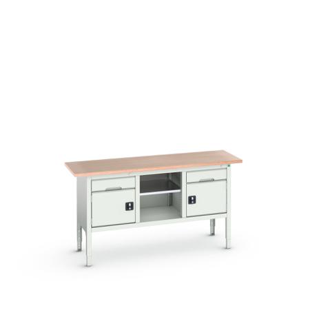 16923021.16 Bott Steel Workbench, 75kg Max Load, Adjustable Height, 930mm x 600mm x 1750mm