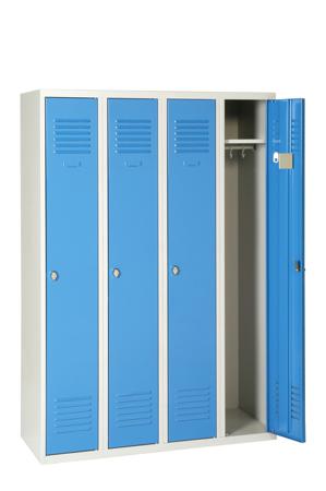 CVP314DSP 3 Door Vented Metal Blue, Light Grey Locker, 1800 mm x 900 mm x 500mm