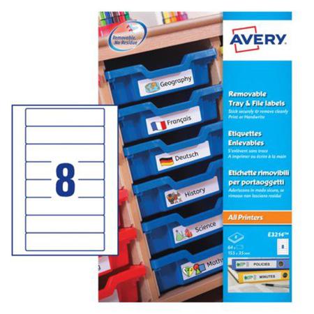 E3214 Avery White Adhesive High Visibility Label Sheet, Pack of 8Sheets
