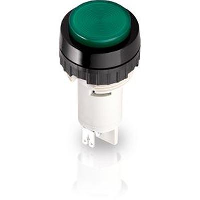 5.00.350.726/1402 Panel Mount Indicator Lens Round Style, Yellow, 22.3mm diameter , 22.3mm Long