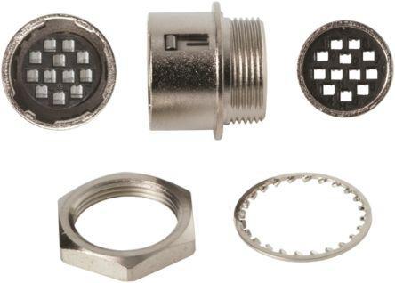 HR10G-10R-12SC-71- Hirose HR10 Series, 12 Pole Panel Mount Micro Connector Socket, with Female Contacts