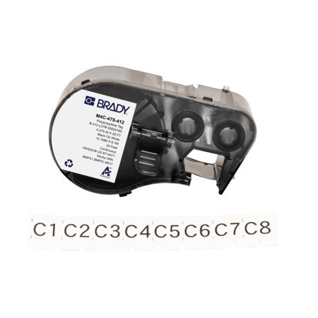 M4C-475-412 Brady B-412 Black on White Label Printer Tape, 12.07mm Width, 1 Qty