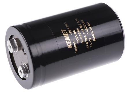 ALS30A102MF500 KEMET 1000μF Aluminium Electrolytic Capacitor 500V dc, Screw Terminal -