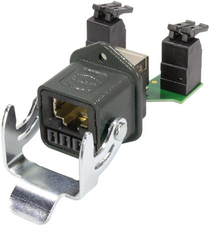 09452151760 HARTING RJ45 Hybrid Series Female RJ45 Connector, Panel Mount, Cat6 Straight 12 Port 12 -Way