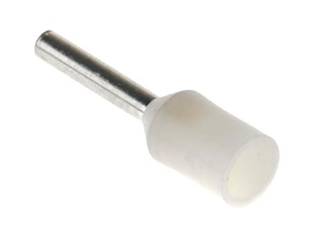 458-752 RS Pro Insulated Crimp Bootlace Ferrule, 8mm Pin Length, 1.5mm Pin Diameter, 0.75mm² Wire Size, White
