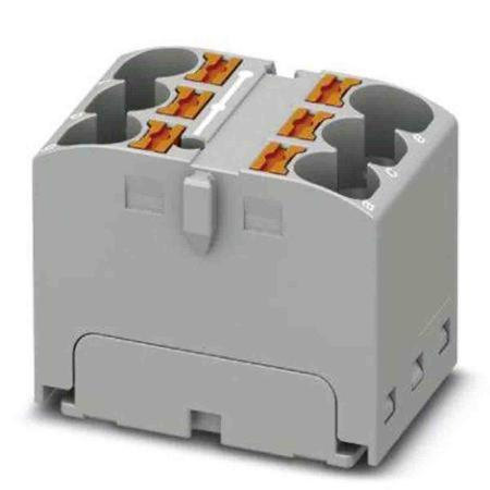 3273922 Phoenix Contact Distribution Block, 6 Way, 6mm², 32A, 450 V, Grey