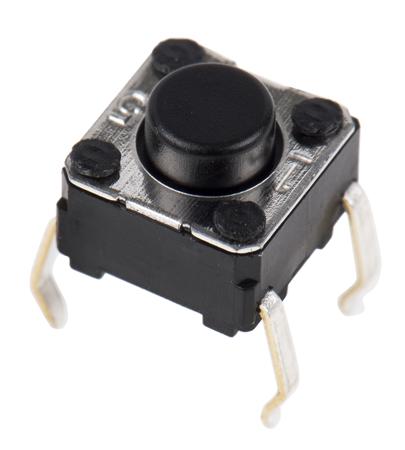 B3F-1020 Omron Black Plunger Tactile Switch, SPST 50 mA @ 24 V dc 0.9mm Through Hole
