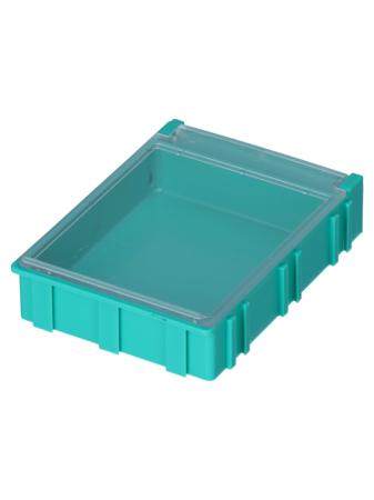 8150033 Licefa 1 Cell Green, Transparent Compartment Box, 21mm x 63mm x 85.3mm