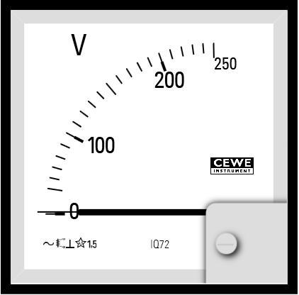 CW0000008709 Analog Voltmeter, 72x72, 0-250V