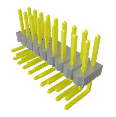 TSW-109-08-G-D-RA Samtec TSW Series Vertical Through Hole PCB Header, 18 Contact(s), 2.54mm Pitch, 2 Row(s), Unshrouded