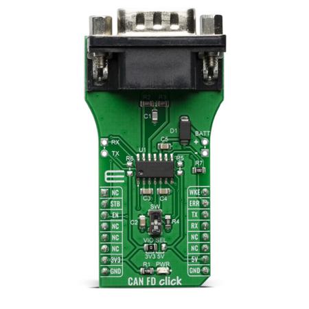 MIKROE-3933 MikroElektronika CAN FD Click TLE9252V Sensor Add-On Board for Infotainment Applications