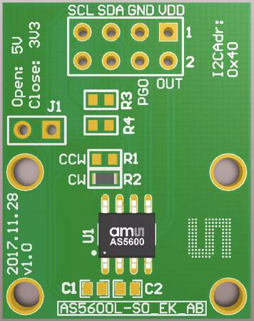 AS5600L-SO_EK_AB ams OSRAM  Position Sensor Adapter Board for AS5600L AS5600L