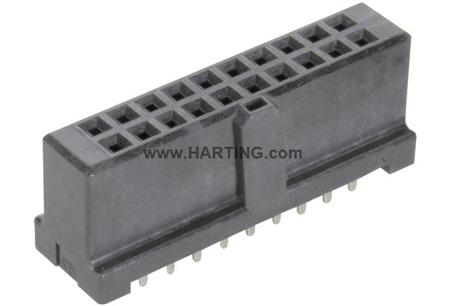 09195207824 HARTING 09195 Series Straight PCB PCB Header, 20 Contact(s), 2.54 mm Pitch, 2 Row, Shrouded