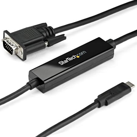 CDP2VGAMM1MB StarTech.com USB C to VGA Adapter, USB 3.1, 1 Supported Display(s) - 1920 x 1200 @ 60Hz