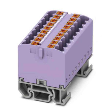 3274160 Phoenix Contact Distribution Block, 18 Way, 4mm², 24A, 690 V, Violet