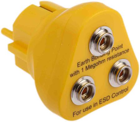 J6103F Vermason ESD Earth Bonding Plug With 10 mm Stud x 3