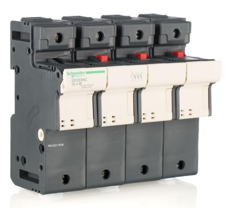 DF223NC Schneider Electric 125A Rail Mount Fuse Holder for 22 x 58mm Fuse, 3P+N, 690V ac
