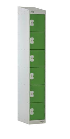 214-542 RS PRO 6 Door No Steel Green, Light Grey Locker, 1800 mm x 300 mm x 380mm