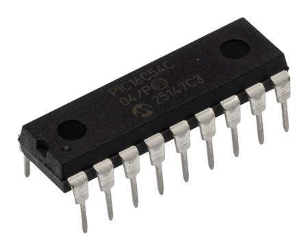 PIC16C54C-04-P Microchip PIC16C54C-04/P, 8bit PIC Microcontroller, 4MHz, 512 x 12 words EPROM, 18-Pin PDIP