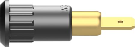64-3010-21 Staubli Black Socket Test Socket, Tab Termination, 25A, 30V ac, Gold Plating