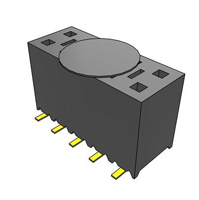 SSM-105-L-DV-LC-K-TR Samtec SSM Series Vertical Surface Mount PCB Socket, 10-Contact, 2-Row, 2.54mm Pitch, SMT Termination