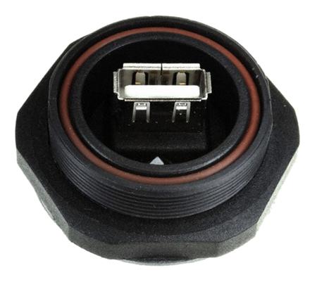 PX0848/A Bulgin Straight, Panel Mount, Plug- Single Port Type B 2.0 IP68 USB Connector
