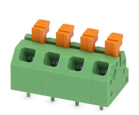1864451 Phoenix Contact SPTAF 1/ 4-5.0-LL Series PCB Terminal Block, 4-Contact, 5mm Pitch, Through Hole Mount, 2-Row