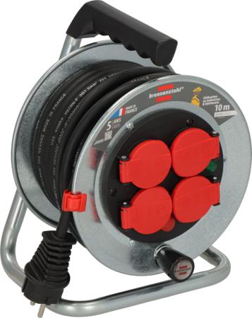 1207911 brennenstuhl 10m 4 Socket Type E - French Cable Reel Open Reel, 230 V, IP44