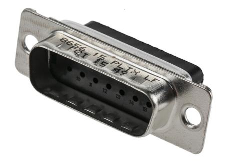 865615PLTXLF Amphenol Communications Solutions 8656 15 Way Cable Mount D-sub Connector Plug, 2.74mm Pitch