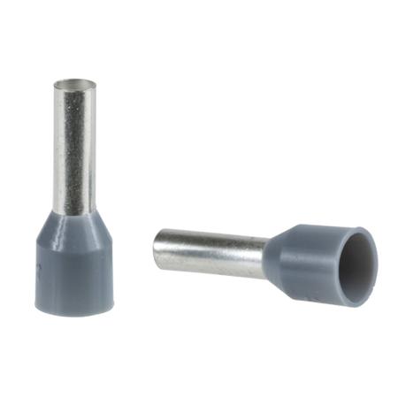 DZ5CE025 Schneider Electric, DZ5CE Insulated Crimp Bootlace Ferrule, 8mm Pin Length, 2.5mm Pin Diameter, 2.5mm² Wire Size, Grey
