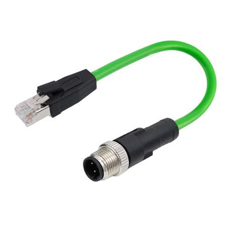282-5423 RS PRO Straight Male 4 way M12 to Straight Male 8 way RJ45 Cable, 5m