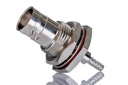 246-9456 RS PRO, jack Panel Mount BNC Connector, 50Ω, Crimp Termination, Straight Body