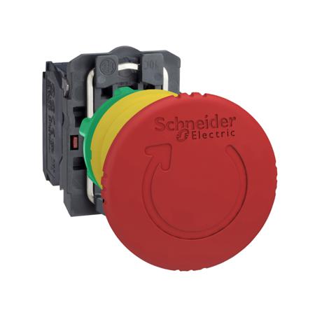 XB5AS8444 Schneider Electric Harmony Series Twist Release Emergency Stop Push Button, Panel Mount, 22mm Cutout, 2NC, IP66, IP67,