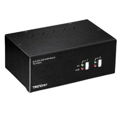 TK-232DV Trendnet 2 Port Dual Monitor USB DVI KVM Switch, 3.5 mm Jack 2048 x 1536 Maximum Resolution