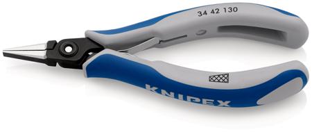 34 42 130 Knipex 34 42 Electronics Pliers, Round Nose Pliers, 135 mm Overall, Flat, Straight Tip, 22mm Jaw