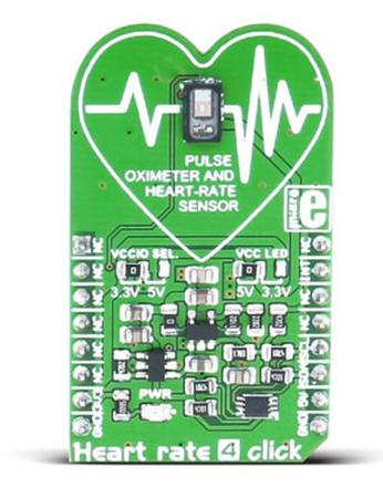 MIKROE-2510 MikroElektronika Heart-Rate 4 Click Heart Rate Sensor MikroBus Click Board for MAX30101 Wearable Devices