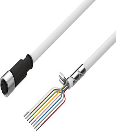 NEBM-M12G8-E-1.5-LE8 Festo Female 8 way Socket to 8 way Cable Cable, 1.5 m