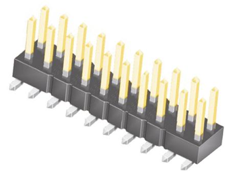 TSM-110-02-L-DV Samtec TSM Series Straight Surface Pin Header, 20 Contact(s), 2.54 mm Pitch, 2 Row, Unshrouded