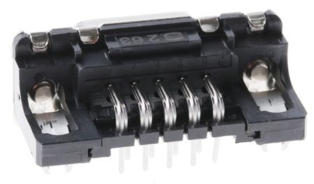 09661526617 HARTING 9 Way Right Angle Through Hole D-sub Connector Socket, 2.74mm Pitch, with 4-40 UNC Female Screwlocks, Boardlocks