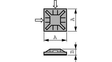 RND-475-00379 Cable tie mount 3.2mm PU=Pack of 100 pie