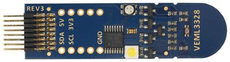 VEML3328-SB Vishay RGBCIR Colour Sensor with I2C Interface Colour Sensor Sensor Board for VEML3328 Photodiodes, Amplifiers