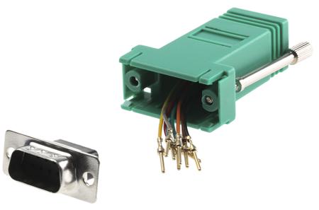314-8183 RS PRO D Sub Adapter Male 9 Way D-Sub to Female RJ45