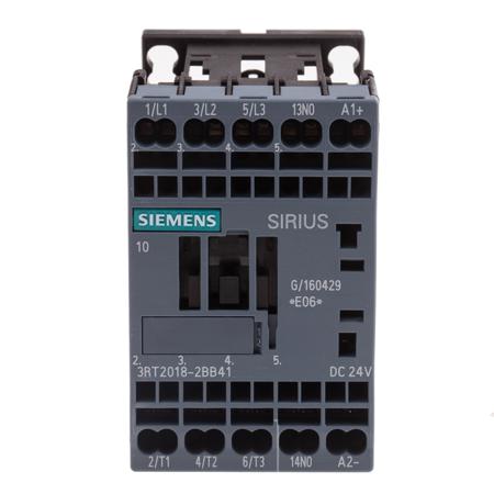 3RT2018-2BB41 Siemens SIRIUS Size S00, 3RT2 Contactor, 24 V dc Coil, 3-Pole, 16 A, 7.5 kW, 3NO, 400 V ac