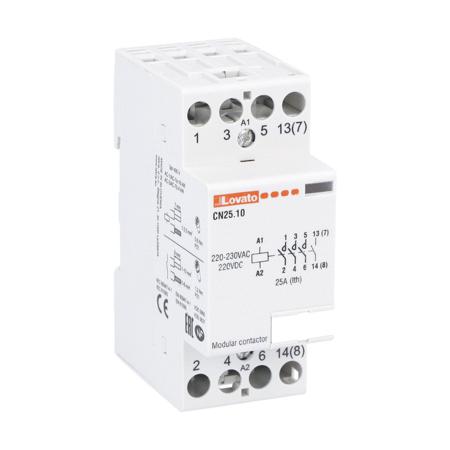 CN2510220 Lovato Modulo CN Contactor, 230 V ac Coil, 4-Pole, 25 A, 4NO, 400 V ac
